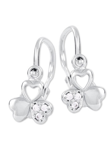 Soliter Dívčí srdíčkové náušnice ze zlata třílístek 239 001 00858 07