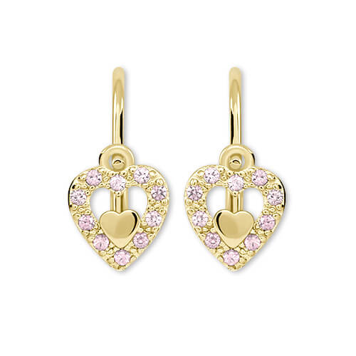 Soliter Dívčí srdíčkové náušnice ze zlata 745 239 001 00779 0000440