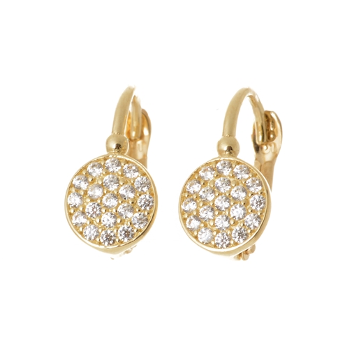 Dívčí náušnice ze žlutého zlata se zirkony NA0959F + Dárek  zdarma