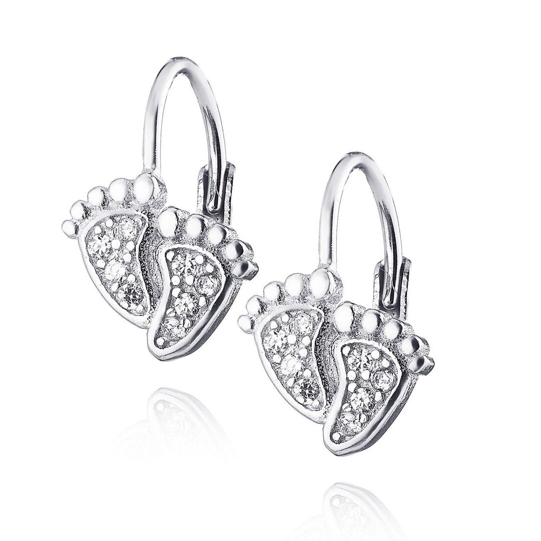 NUBIS Stříbrné dívčí náušnice stopy - NB-3199