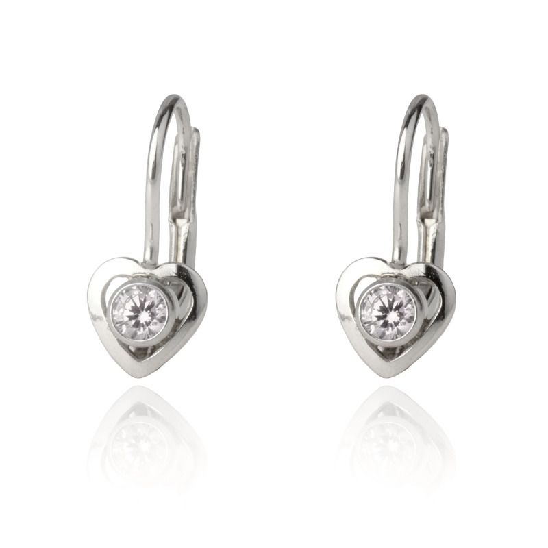 S4U Stříbrné dívčí náušnice, čiré zirkony - ZB3804-C