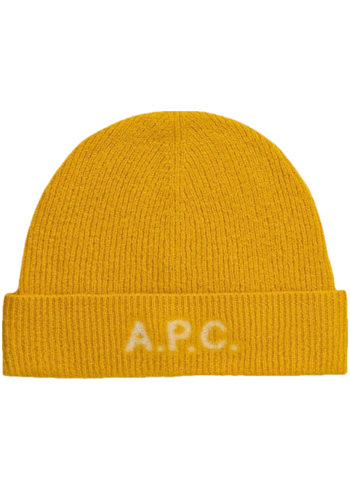 Vlněná čepice A.P.C. bonnet harry žlutá barva, WVBDK.M25085