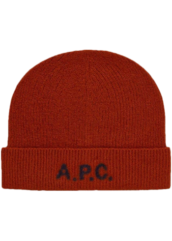 Vlněná čepice A.P.C. bonnet harry hnědá barva, WVBDK.M25085