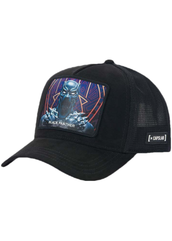 Kšiltovka Capslab x Marvel černá barva, s aplikací, CL/MAR7/1/PCT/BPA CL.MAR7.1.PCT.BPA