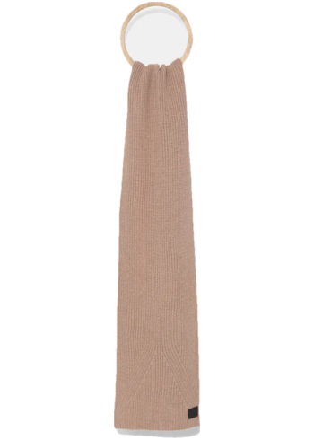 Šátek z vlněné směsi AllSaints hnědá barva, hladký AS101347