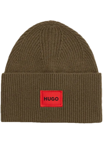 Vlněná čepice HUGO béžová barva 50496011