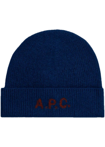 Vlněná čepice A.P.C. bonnet harry tmavomodrá barva, WVBDK.M25085