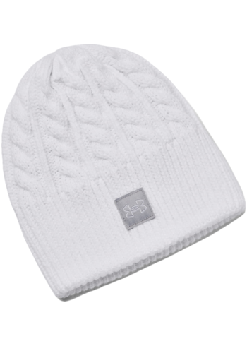 Čepice Under Armour Halftime Cable Knit Beanie White