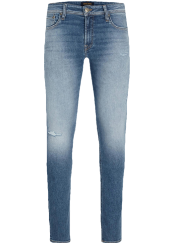 Modré slim fit džíny s vyšisovaným efektem Jack & Jones Liam
