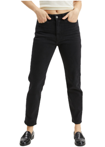 Černé zkrácené straight fit džíny Noisy May Moni