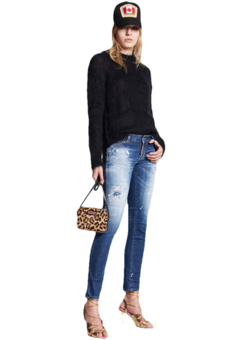 Modré dámské slim fit džíny DSQUARED2