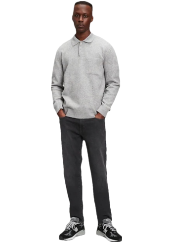 Černé pánské džíny slim straight recycled denim GAP