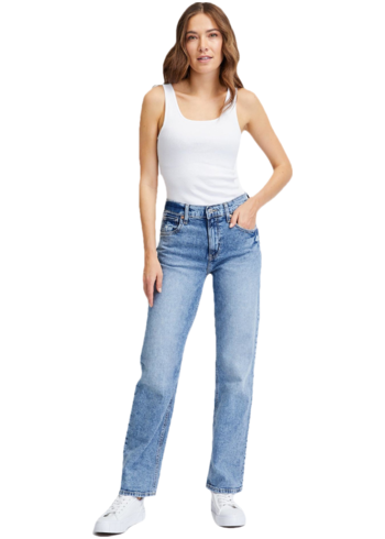 Modré dámské džíny GAP loose mid rise Washwell