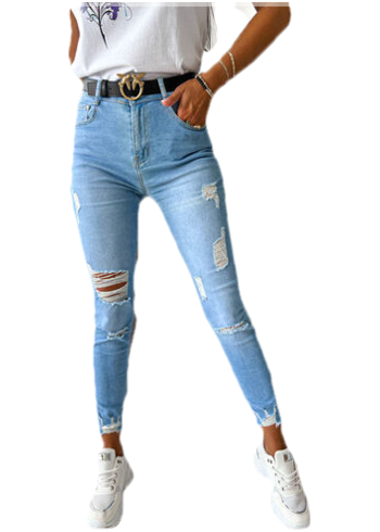 Roztrhané fashion rifle bez opasku+ veľkosť: 46/3XL