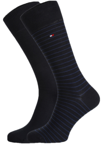 2 PACK modrých ponožek  Small stripes 39-42 Tommy Hilfiger