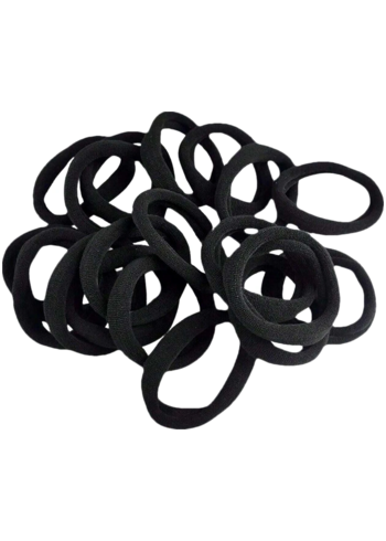 Camerazar 50 kusů jednoduchých černých elastických gumiček do vlasů